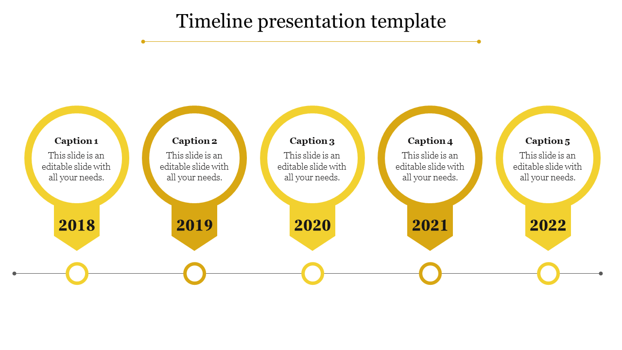 Free - Incredible Timeline Presentation Template In Yellow Color